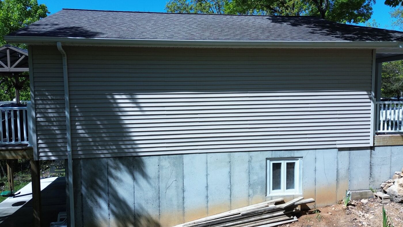 Siding & soffit after cleaning