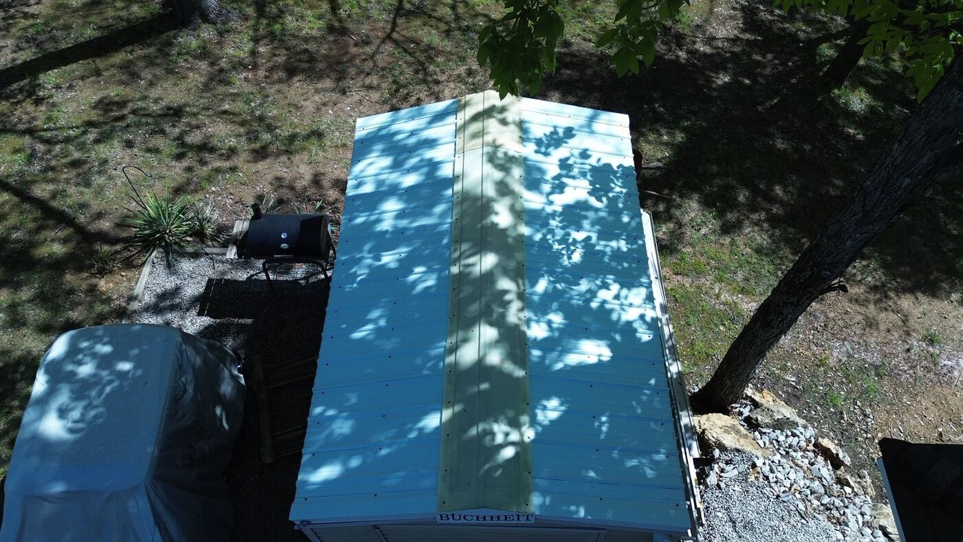 Metal roof after cleaning
