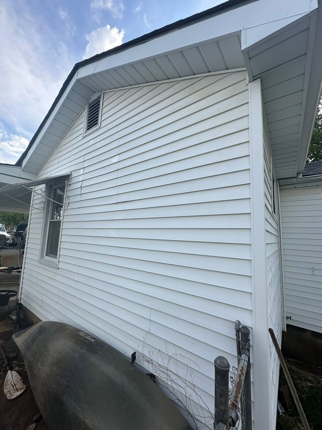 House siding after cleaning