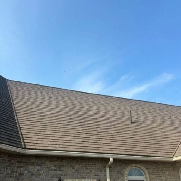Clean shingle roof after soft washing