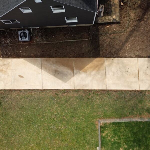 Clean concrete driveway